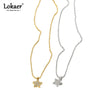 Rhinestone Moon Star Heart Pendant Necklace Stainless Steel Zircon Daily Necklace for Women - Image 1