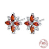 Silver Elegant Sparkling Lucky Clover Hoops Earring For Women Jewelry Simple Colorful Flower Love Gift - Image 19
