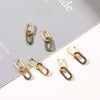 Gold Color Geometric Oval Rectangle Hoop Earrings For Women Zircon Wedding Jewelry Elegant Female Dangle Earings - Image 24