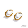 Baroque Simulated Pearls Golden Cuban Chain Necklace Earrings Vintage Stainless Steel Elegance Jewelry Gift - Image 9