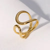Stainless Steel Irregular Wave Rings for Women Men Creative Gold Color Adjustable Opening Ring Female Statement Jewelry Gifts - Image 19