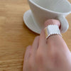 Silver Rings For Women Simple Minimalist Retro Wide Lace Open Finger Ring Band Female Gift - Image 5