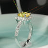 Graceful Wedding Ring Lady Bright Yellow Crystal Accessories for Women Aesthetic Jewelry for Engagement Party - Image 8