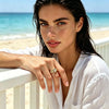 Geometric Clear Zircon Ring Classic Gold Plated Jewelry Charm - Image 3