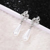 Aesthetic Imitation Pearl Dangle Earrings for Women Brilliant Cubic Zircon Female Wedding Earrings Jewelry - Image 3