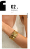 Wide Stainless Steel Cuff Bracelet in Gold-Tone or Silver-Tone - Image 11