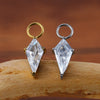 Titanium Small Kite Cubic Zirconia Charm for Lobe Ear Piercing Huggie Hoop Earrings - Image 3