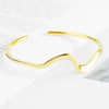 Silver Wave Shiny Lightning Geometric Jewelry Resizable Opening Female Bangle - Image 1
