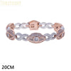 Iced Out Colorful Eye Infinity Link Bracelet for Men Rose Gold Color Cubic Zirconia Cuban Chain Hip Hop Jewelry - Image 7