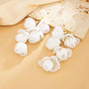 Elegant White Flower Long Tassel Drop Earrings Imitation Pearl Piercing Earrings Banquet Wedding Jewelry - Image 6