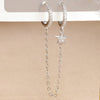 Women Stainless Steel Double Chain Hoop Earrings Crystal Tassel Earrings Party Wedding Jewelry Statement Gift - Image 8