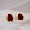 Big Winered Color Irregular Geometry Bean Stud Earrings for Women Ear Jewelry Accessory Girl Gift - Image 4