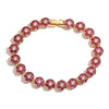 Hecheng, Flowers Colourful Zircon Necklace Bracelet, Jewelry Brass Gold Plated Romantic Gift For Women - Image 13