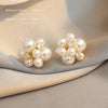 Elegant Romantic Unique Flower Pearl Stud Earrings For Woman Korean Jewelry Party Girl's Lady Temperament Accessories - Image 1