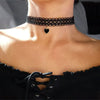 Vintage Black Lace Heart-Shape Artificial Pearl Pendant Necklace Female Women Sexy Simple Choker Ladies Party Jewelry - Image 10