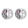 Brass Material Classic Golden Plated Punk Hip Hop Earrings Round Multi Color Set Aaacz Stone Couple Earrings - Image 14