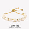 Gold Color Beads Freshwater Pearls Mixed Adjustable Stainless Steel Chain Bracelet Bangles For Women Elegant Jewelry - Image 1