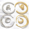 Openwork Zirconia Gold-Plated Brass Bangle/Ring: Uniquely Designed Women's Evening and Wedding Jewelry - Image 1