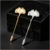 Simple Ginkgo Leaf Brooches for Women Accessories Suit Decoration Plant Brooch Men Badge Long Lapel Pins Friendship Gift - Image 3