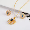 Retro Classic Temperament Women's Snowflake Set Zircon Crystal Pendant Necklace Earrings with Snowflake - Image 2