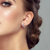 Colorful Cubic Zirconia Huggie Hoop Earrings in Flower Butterfly and Clover Designs - Image 88
