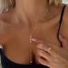 Shiny Crystal Y-Shaped Tassel Necklace for Women Silver Color Zircon Double Layered Necklace Wedding Jewelry - Image 7