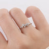 Silver Cluster Curved Stackable Band Rose Gold Color Ring Twisted Vine Design Jewelry For Women - Image 6