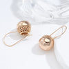Rose Gold Color Big Glossy Ball Drop Earrings For Women Simple Bride Wedding Jewelry One Touch Dangle Earring - Image 4