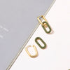 Gold Color Geometric Oval Rectangle Hoop Earrings For Women Zircon Wedding Jewelry Elegant Female Dangle Earings - Image 28