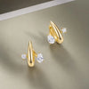Moonmory Unique Design Brands Brass Huggie Hoop Earring For Women Minimalist Pear Marquise Gold Plated Earring - Image 5