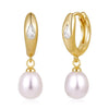 Eavva Women Pearl Dangle Earrings Gold Plated Hoops Fresh Water Pearl Earring With Silver Post Jewelry - Image 10