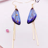 Minar Wonderful Multicolor Resin Butterfly Long Tassel Earring for Women Shinning Flake Simulation Wings Drop Dangle Earrings - Image 12