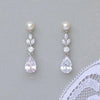 Water Drop Cubic Zirconia Stones Earrings Silver Color Inlaid Zircon Engagement Wedding Dangle Earrings - Image 6
