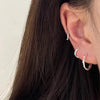 Silver Hoops Earrings for Women Simple Irregular Versatile Round Circle Earrings Prevent Allergy Jewelry Party Gift - Image 3