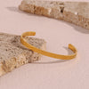 Stainless Steel Gold Plated Jewelry Hammered Grain Texture Cuff Bangles Bracelets For Women - Image 4