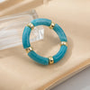 Multicolor Plastic Bamboo-Style Stretch Bangle - Image 11