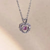 Korean Sweet Heart Shaped Necklace For Women Crystal Zircon Pendant Clavicle Chain Elegant Romantic Party Gift Jewelry - Image 2