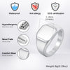 stainless steel all smooth Signet Rings for men Women Stylish wedding Jewelry Accessories gifts - Image 5