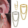 1PC Stainless Steel Double Row Chain Ear Conch Earring 16g Simple Round Segment Nose Septum Lip Click Ear Daith Cartilage Helix - Image 1