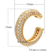 Cubic Zirconia Sparkling C Huggie Ear Cuff Earrings for Women Gold Plated Hoop Clip on Cartilage Earring - Image 4