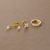 3PCS Flowers Zircon Hoop Earrings Set for Women Gold Plated Earlobe Ear Stud Pendant Piercing Earring Statement Jewely - Image 4