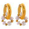 Fans Welfare Style Pearls Stainless Steel Gold Color Huggie Hoop Earrings Jewelry for Women - Image 7