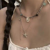 Frosting Starfish Charm Pendant Choker Necklaces For Women Lady Korean Engagement Jewelry Gift Party - Image 2