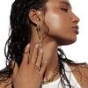 Vintage Long Chain Double Ring Two-tone Hoop Earrings for Women Sparkling CZ Zircon Small Circle Chunky Ear Ring Unique Jewelry - Image 3