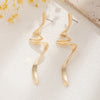 Irregular Metal Twisted Long Drop Earrings for Women Geometric Gold Color Waves Earrings Jewelry - Image 6