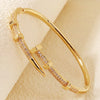 Classic Copper-Inlaid Zircon Open Bangle for Women Handmade For Stud Bracelet Daily Jewelry Accessories As Gifts - Image 4