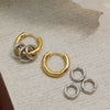 Stainless Steel Large and Small Hoop Earrings for Women Simple Retro Circle Drop Earrings Detachable Jewelry - Image 6