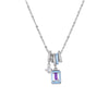Cute Aurora Square Zircon Pendant Necklaces Women's Design Dreamy Square Silver Color Necklace For Girl - Image 2