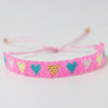 Adjustable Multicolor Heart Bead Bracelet with Woven Pattern - Image 9