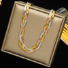 316L Stainless Steel Wheat Chain Necklace Metal Texture Plated Neck Chain Jewelry Gift - Image 9